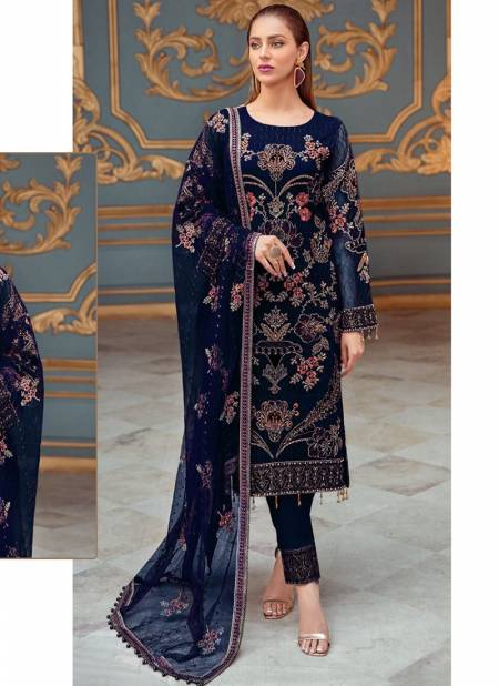 Navy Blue RAMSHA 472 nx New Designer Fancy Festive Wear Pakistani Salwar Suit Collection R-472-E